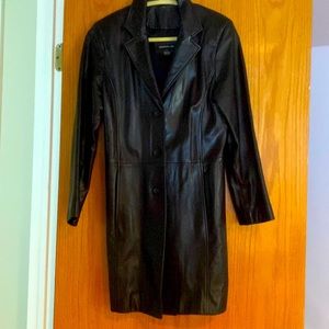 Black Vakko Leather Coat